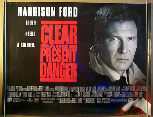 Clear And Present Danger  Original Quad Movie Poster  