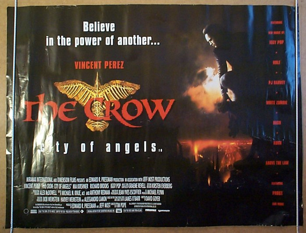 The Crow 2 : City Of Angels  Original Quad Movie Poster  