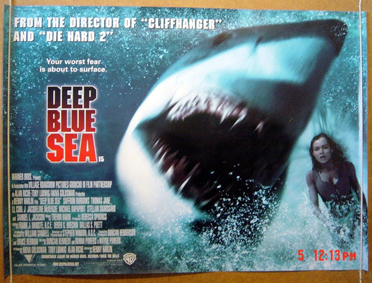 Deep Blue Sea  Original Quad Movie Poster  