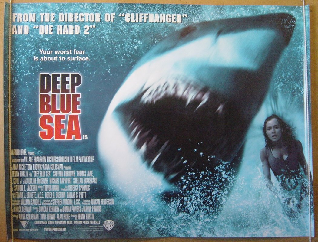 Deep Blue Sea  Original Quad Movie Poster  