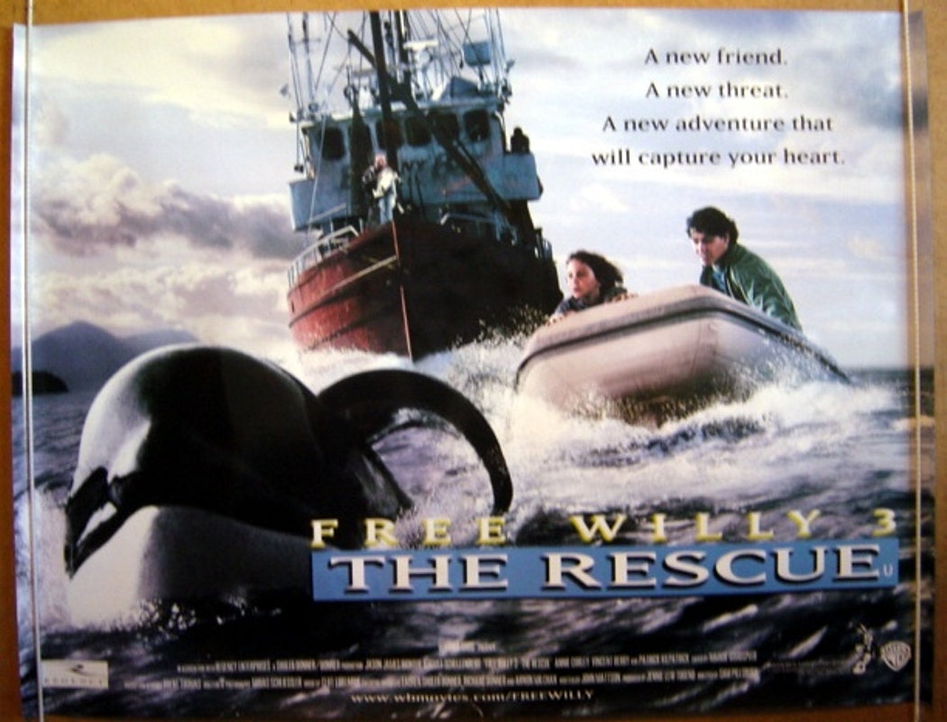 Free Willy 3 : The Rescue  Original Quad Movie Poster  