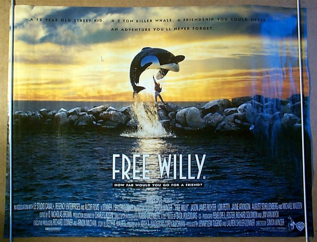 Free Willy  Original Quad Movie Poster  