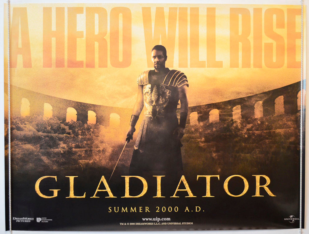 Gladiator  (Teaser / Advance Version)   Original British Quad Poster - Movie Poster