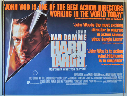 Hard Target  (Quotes Version)  Original British Quad Poster - Movie Poster 