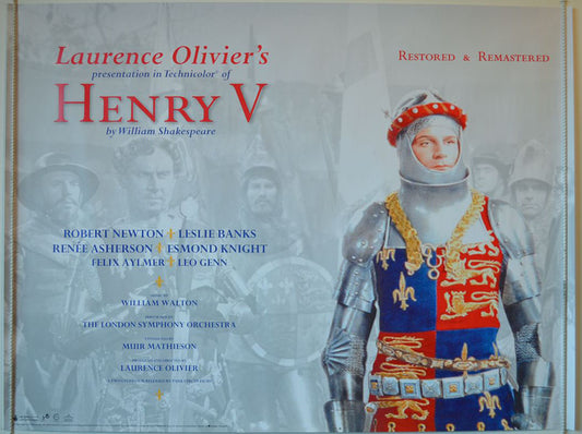 Henry V  Original Quad Movie Poster  