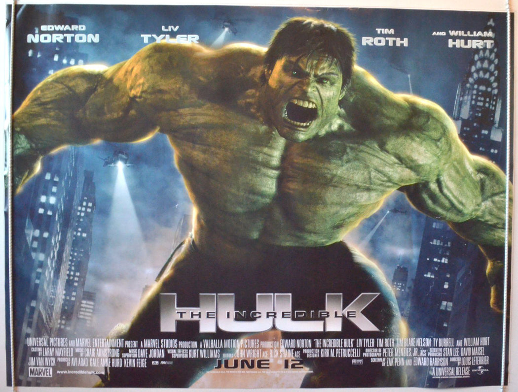 The Incredible Hulk   Original British Quad Poster - Movie Poster