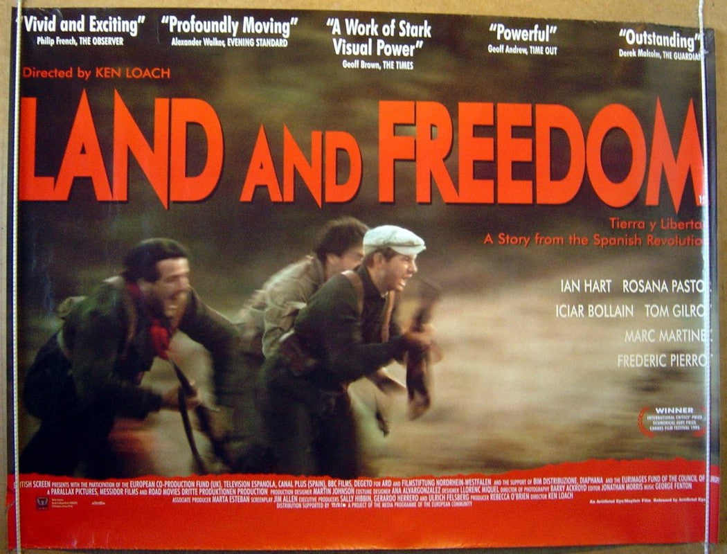 Land And Freedom  Original Quad Movie Poster  