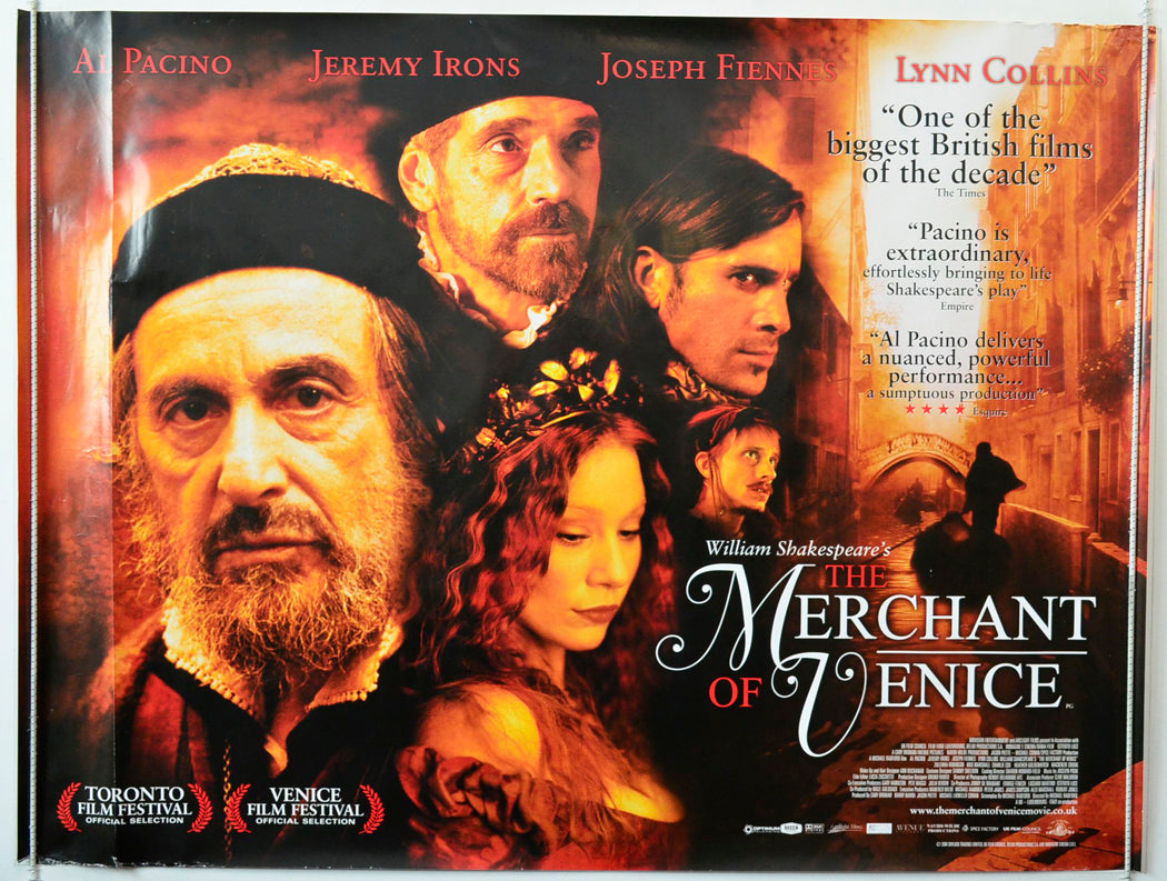 William Shakespeare's : The Merchant Of Venice Original British Quad Poster - Movie Poster