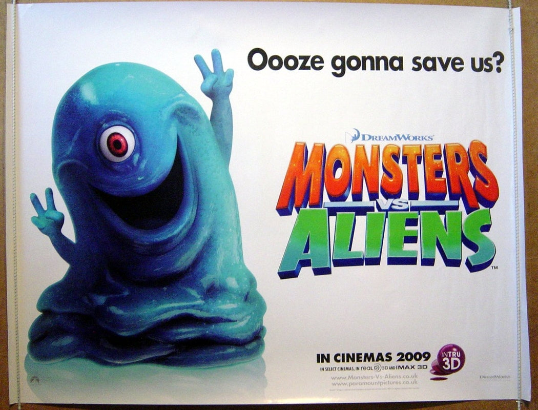 Monsters vs Aliens  (Teaser)  Original Quad Movie Poster  