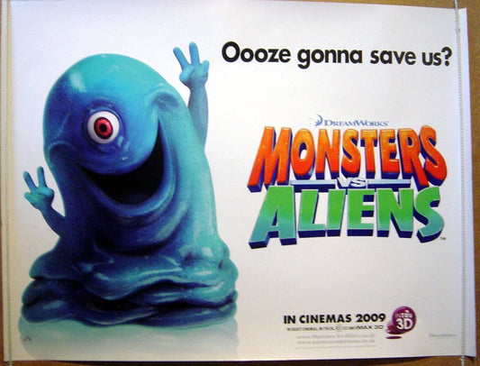 Monsters vs Aliens  (Teaser)  Original Quad Movie Poster  