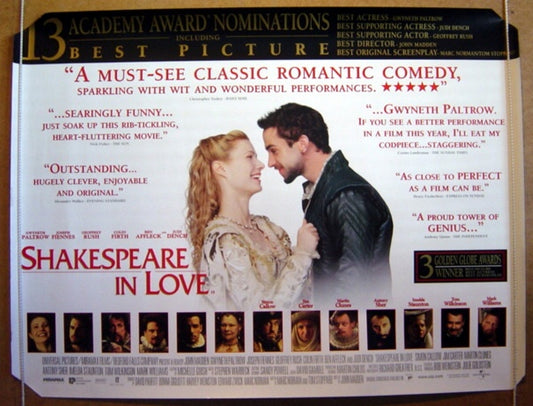 Shakespeare In Love  (Awards Version)  Original Quad Movie Poster  