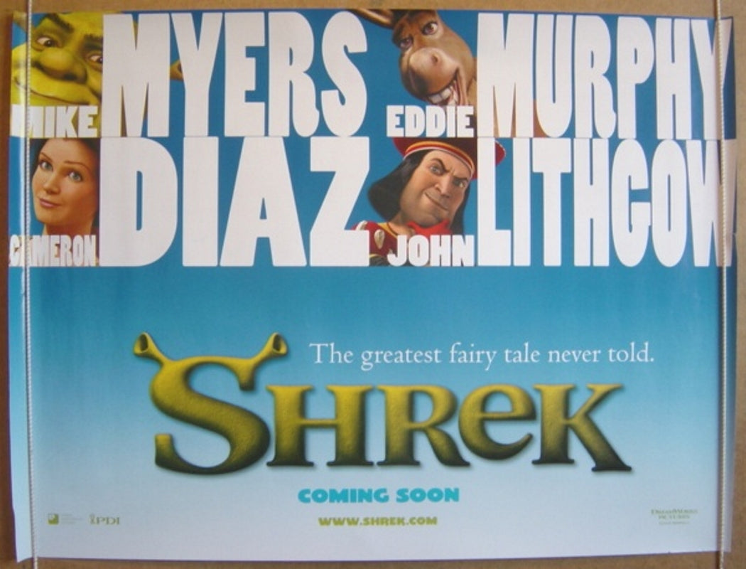 Shrek  (Teaser)  Original Quad Movie Poster  