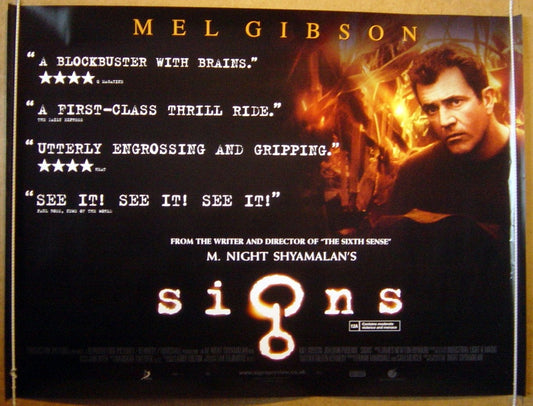 Signs  Original Quad Movie Poster  