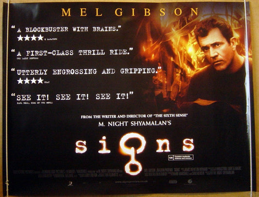 Signs  Original Quad Movie Poster  