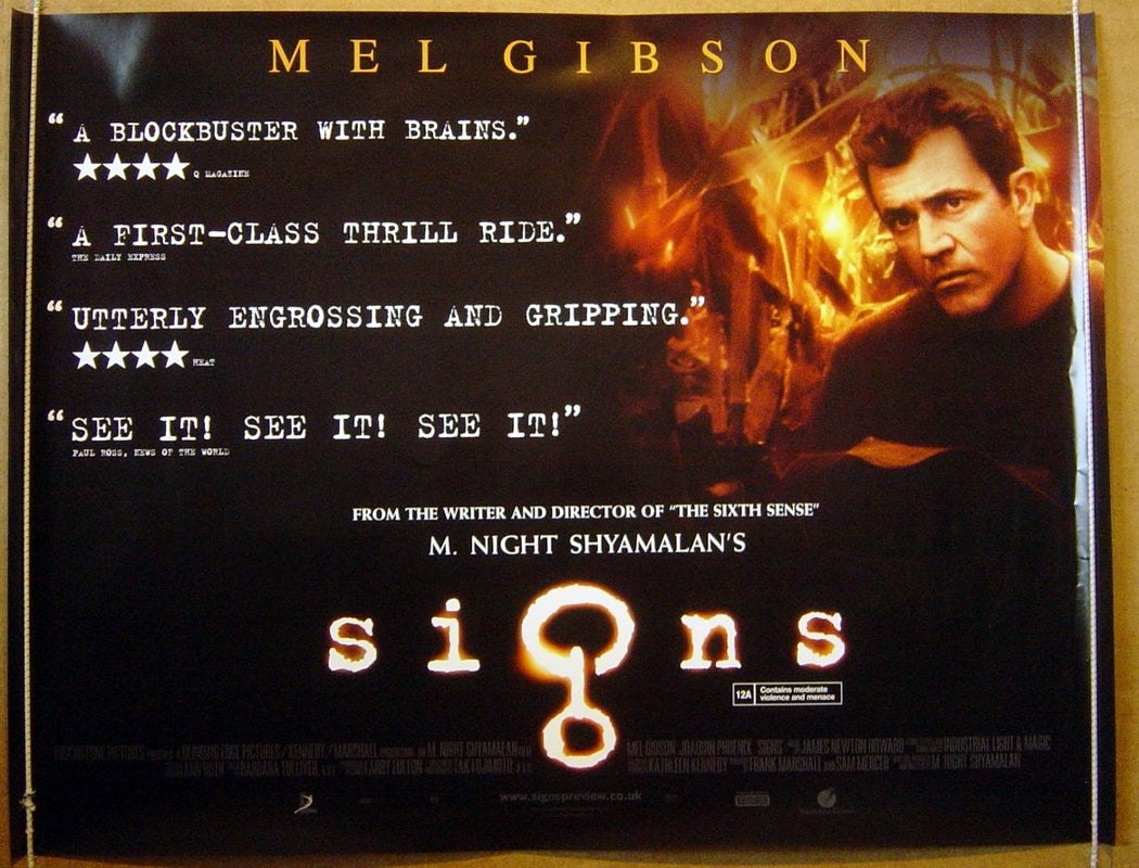 Signs  Original Quad Movie Poster  