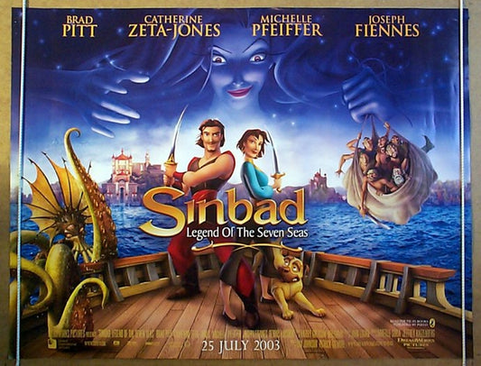 Sinbad Legend Of The Seven Seas  Original Quad Movie Poster  