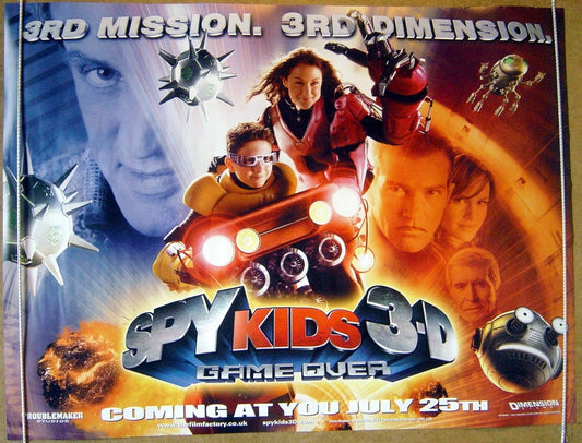 Spy Kids 3-D : Game Over  (Teaser)  Original Quad Movie Poster  