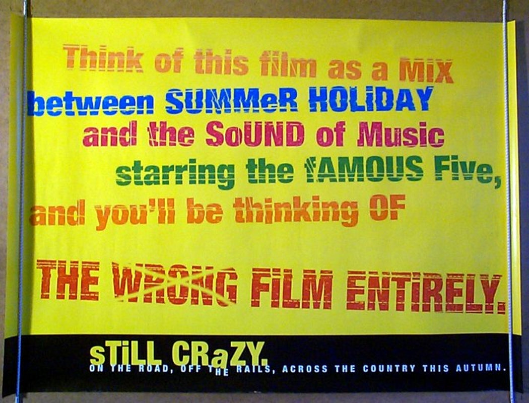 Still Crazy  (Teaser)  Original Quad Movie Poster  