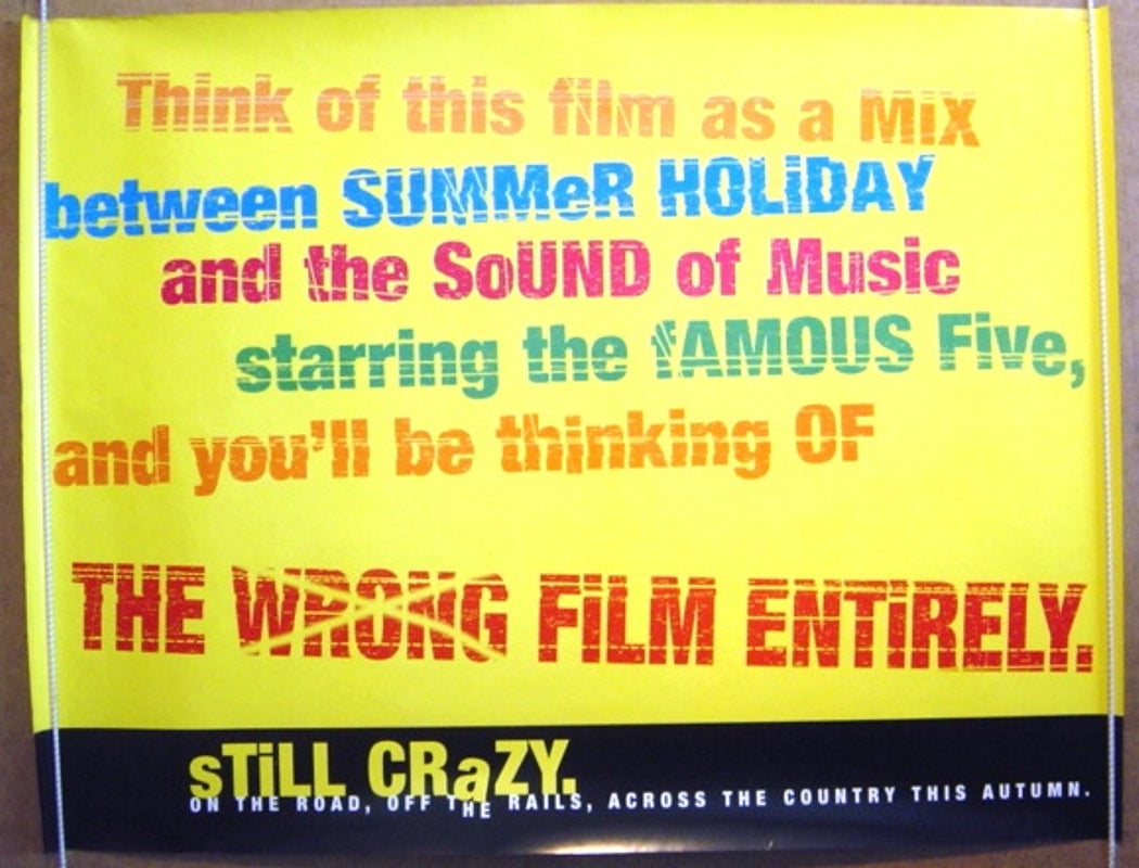 Still Crazy  (Teaser)  Original Quad Movie Poster  