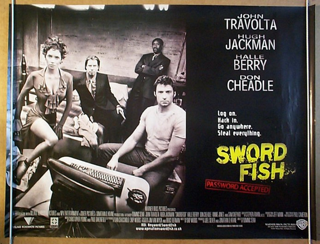 Swordfish  Original Quad Movie Poster  