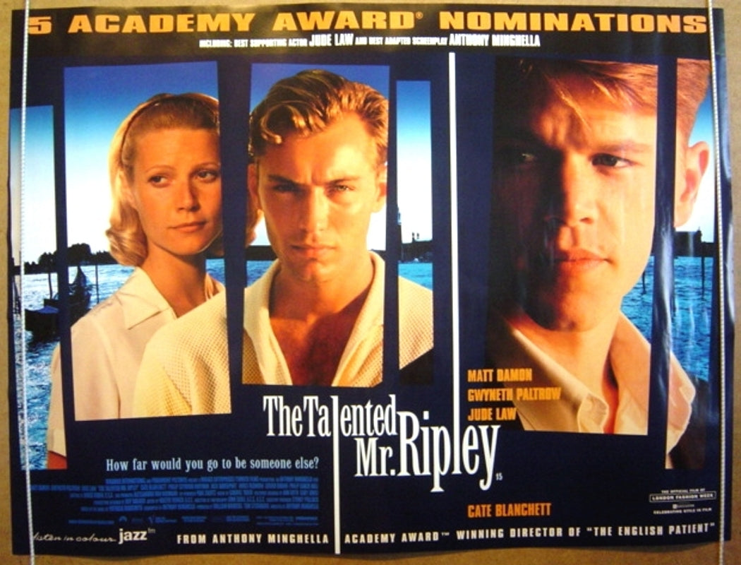 The Talented Mr Ripley  Original Quad Movie Poster  