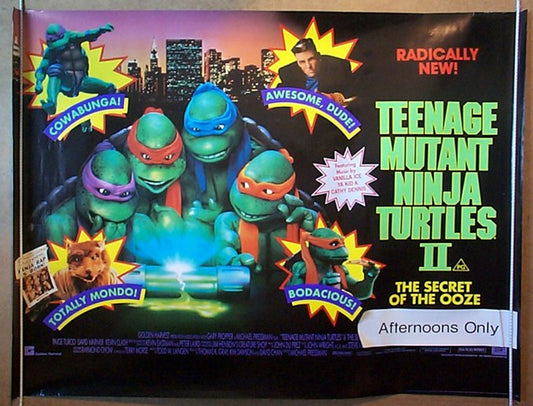 Teenage Mutant Ninja Turtles 2  Original Quad Movie Poster  