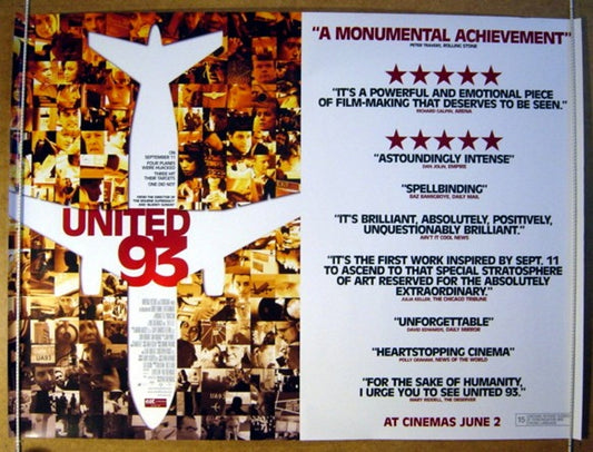 United 93  (Quotes Design)  Original Quad Movie Poster  