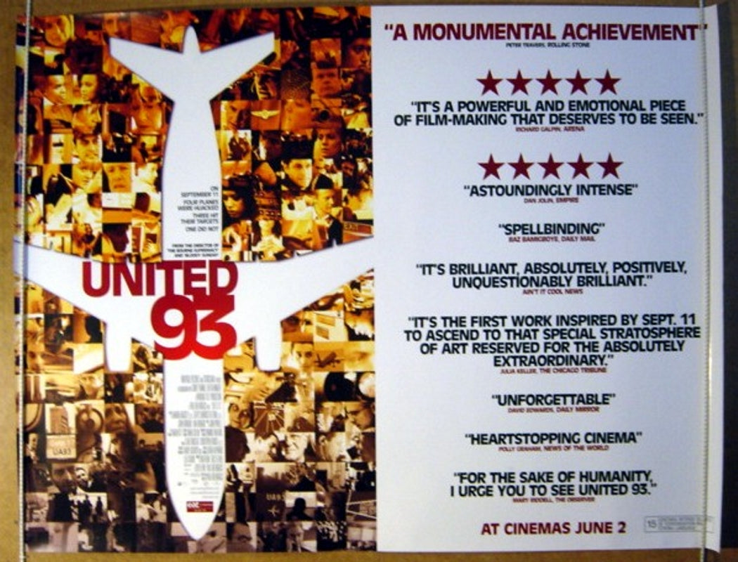 United 93  (Quotes Design)  Original Quad Movie Poster  