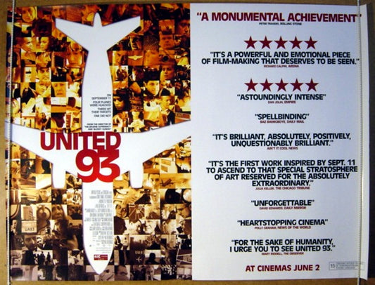 United 93  (Quotes Design)  Original Quad Movie Poster  