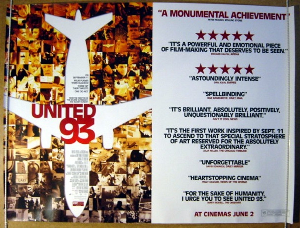 United 93  (Quotes Design)  Original Quad Movie Poster  