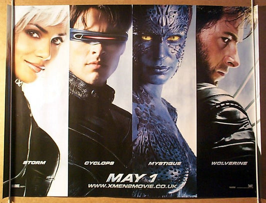 X-Men 2  (Teaser Characters Version 1)  Original Quad Movie Poster  