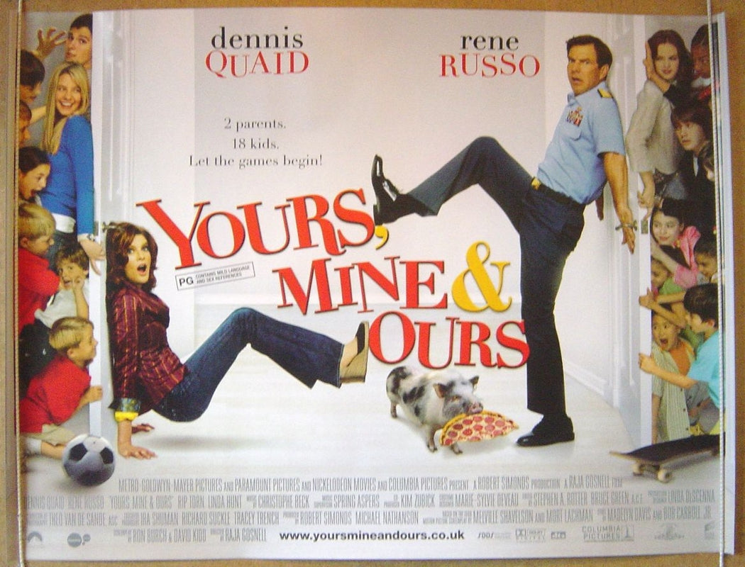 Yours Mine And Ours  Original Quad Movie Poster  