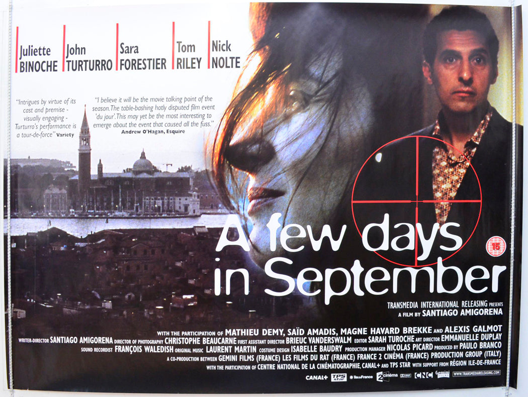 A Few Days In September  (a.k.a. Quelques Jours En Septembre)   Original British Quad Poster - Film Poster - Movie Poster 