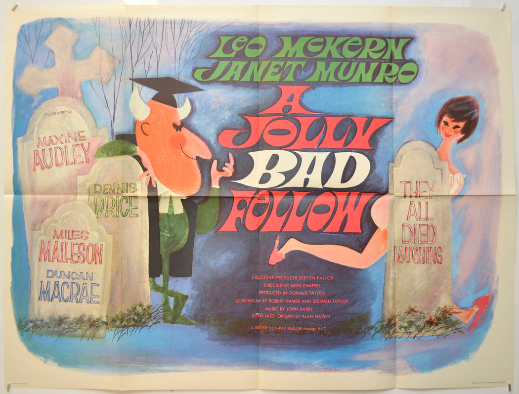 A Jolly Bad Fellow  (a.k.a. They All Died Laughing) Original Quad Poster - Film Poster - Movie Poster  