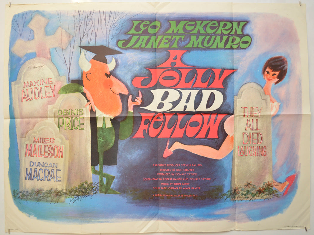 A Jolly Bad Fellow  (a.k.a. They All Died Laughing) Original Quad Poster - Film Poster - Movie Poster  