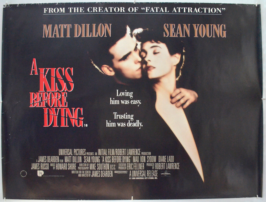 A Kiss Before Dying Original Quad Poster - Film Poster - Movie Poster