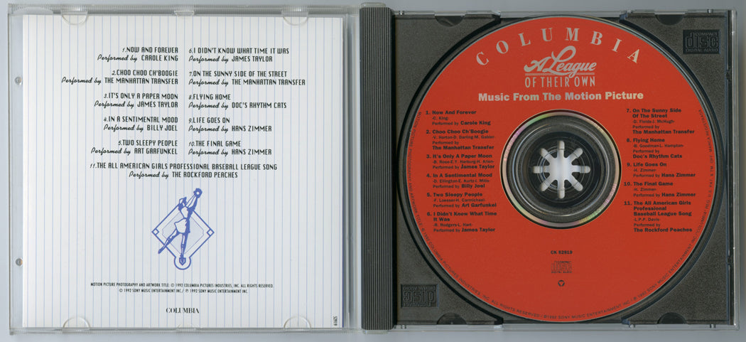 A LEAGUE OF THEIR OWN Original CD Soundtrack (Inside) 