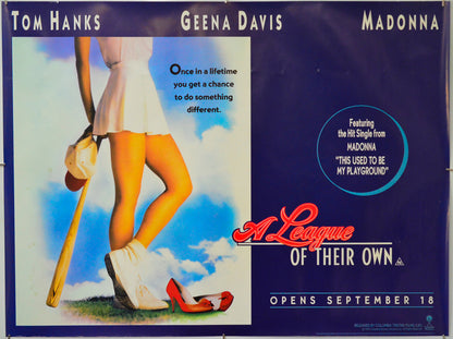 A League Of Their Own - Original Quad Poster - Film Poster - Movie Poster