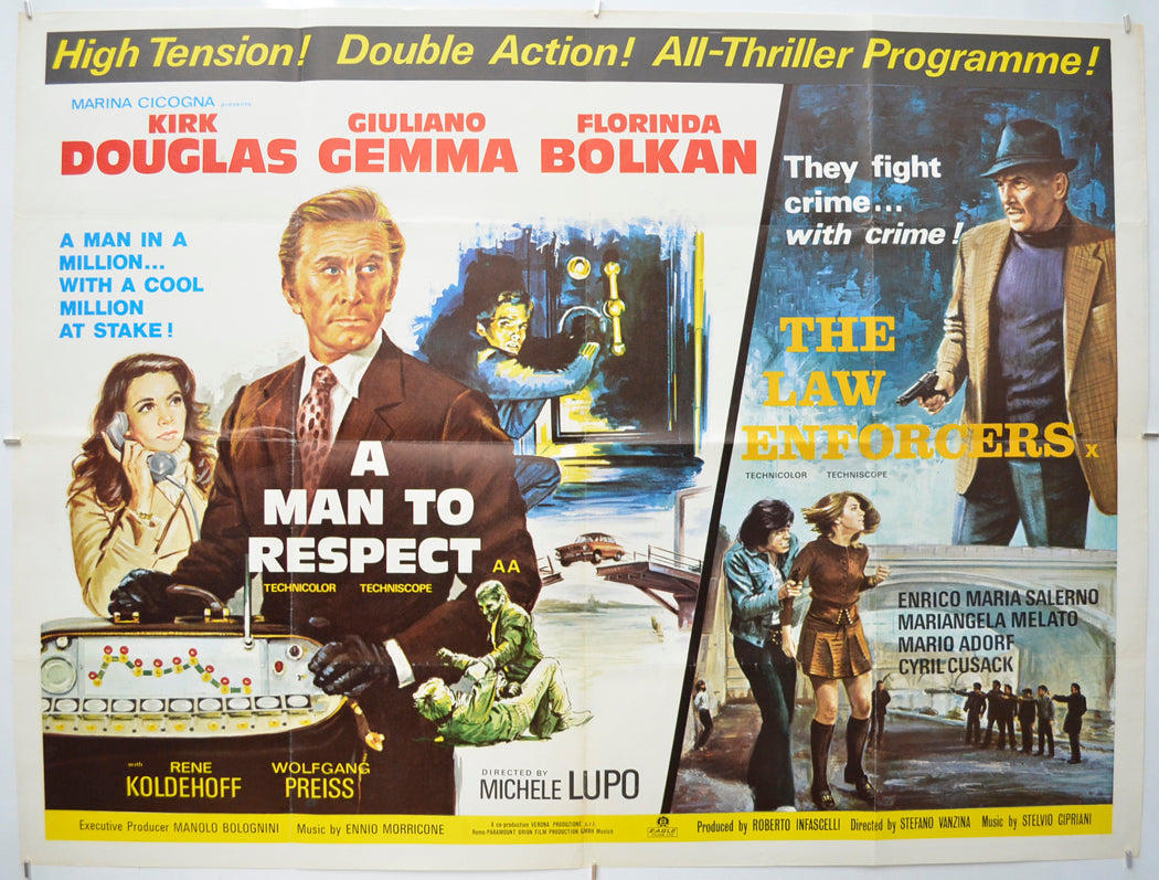 A Man To Respect / The Law Enforcers (Execution Squad) (Double Bill)  Original Quad Poster - Film Poster - Movie Poster