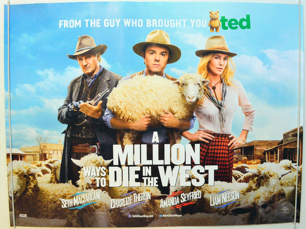 A Million Ways To Die In The West Original British Quad Poster - Film Poster - Movie Poster 