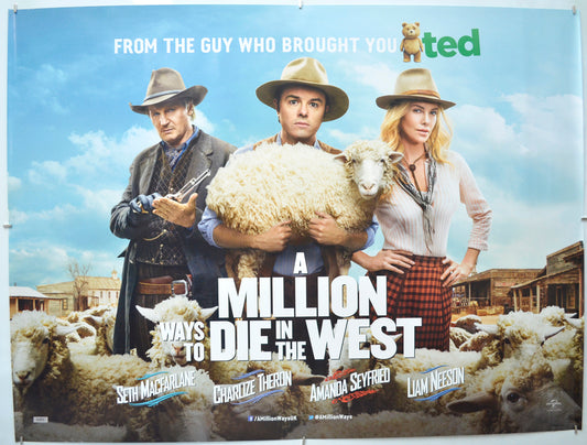 A Million Ways To Die In The West  (Trio Version)   Original Quad Poster - Film Poster - Movie Poster