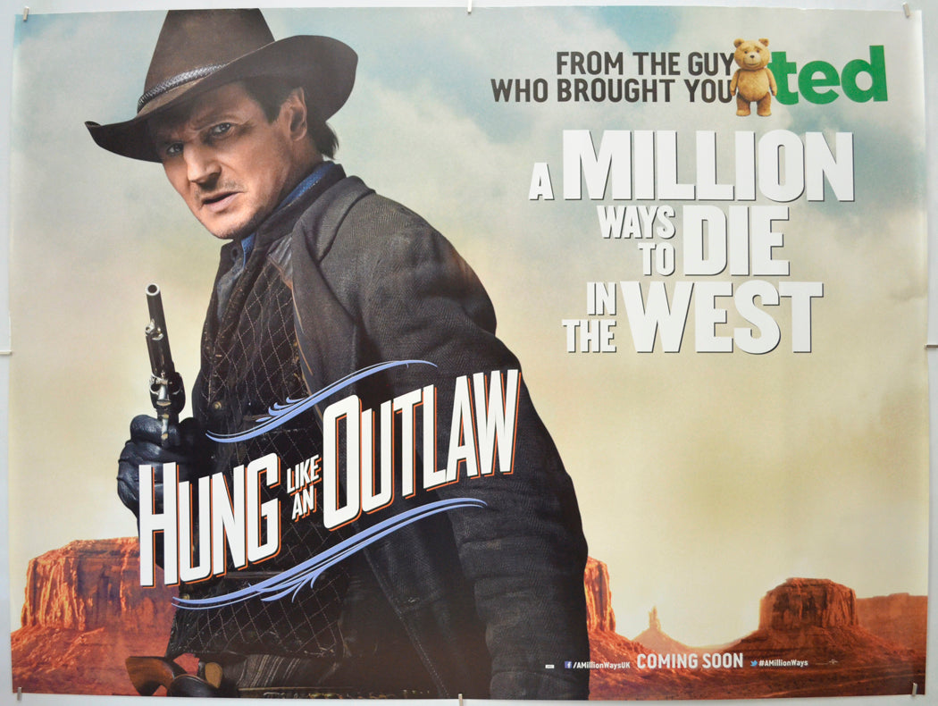 A Million Ways To Die In The West  (Hung Like An Outlaw Version)   Original Quad Poster - Film Poster - Movie Poster