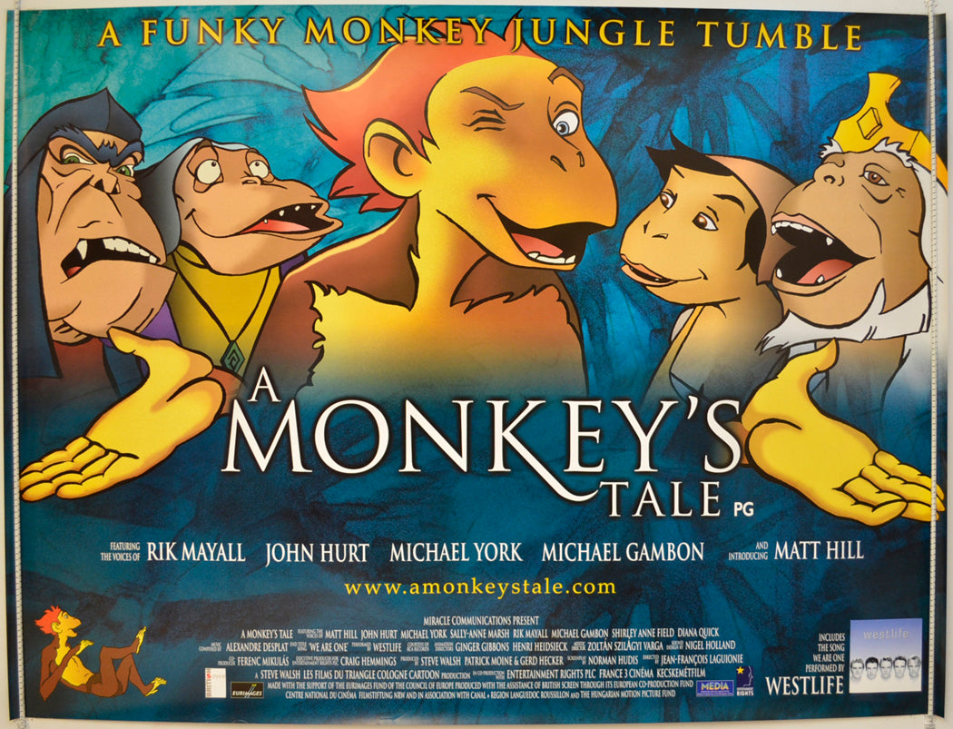 A Monkey's Tale  Original Quad Poster - Film Poster - Movie Poster 