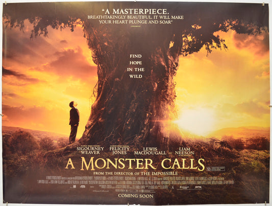 A Monster Calls Original Quad Poster - Film Poster - Movie Poster