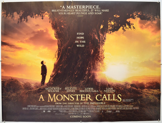 A Monster Calls Original Quad Poster - Film Poster - Movie Poster