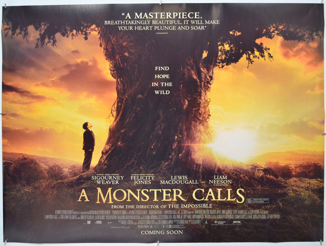 A Monster Calls Original Quad Poster - Film Poster - Movie Poster