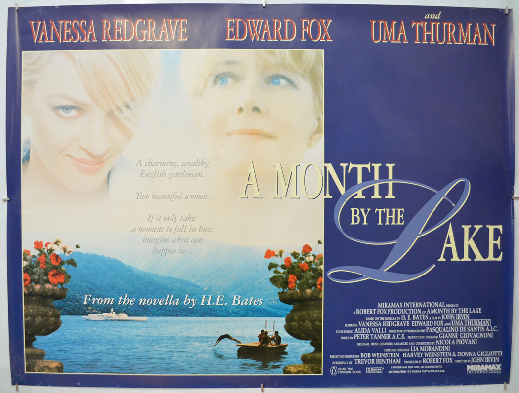 A Month By The Lake Original Quad Poster - Film Poster - Movie Poster