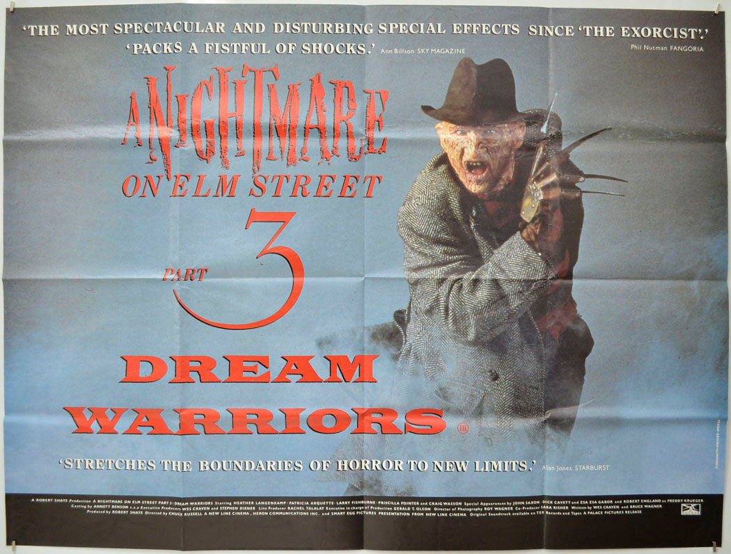 A Nightmare On Elm Street 3 - Dream Warriors Original Quad Poster - Film Poster - Movie Poster