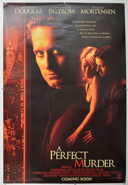 A Perfect Murder (Teaser / Advance Version)  Original One Sheet Poster - Film Poster - Movie Poster