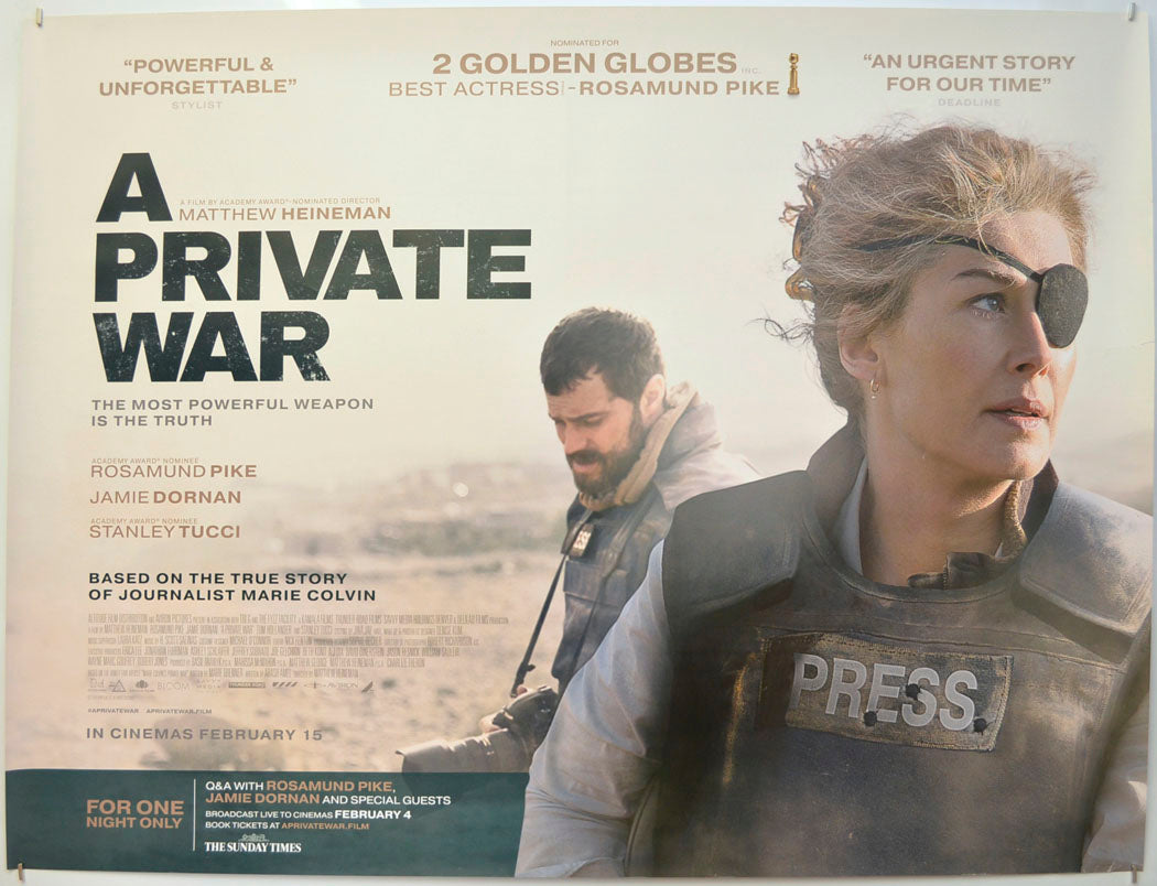 A Private War Original Quad Poster - Film Poster - Movie Poster